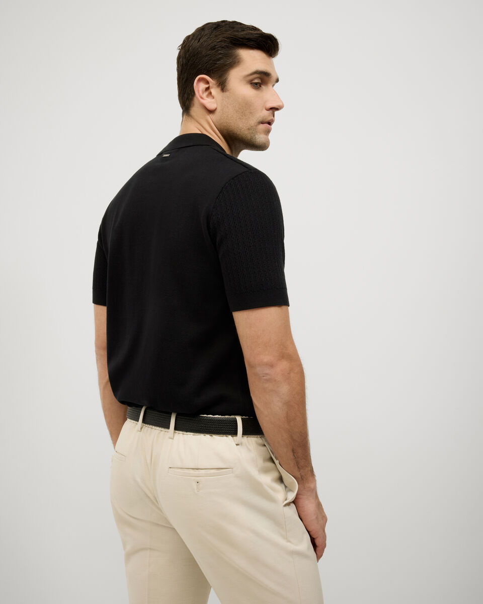 Textured Button-Through Knit, Black, hi-res